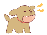 興奮して吠える犬のイラスト