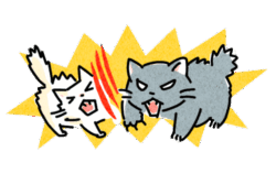 猫エイズは外傷が感染経路（ひっかく猫のイラスト）