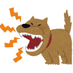 発情期で獰猛な犬のイラスト