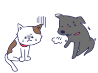 体調不良(くしゃみ・ストレスなど)の犬や猫のイメージ