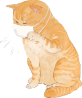 感染症により咳をする猫のイラスト