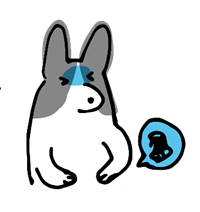 誤飲で腹痛に苦しむ犬のイラストのイメージ