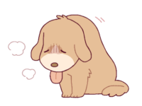 息切れをしている犬のイメージイラスト