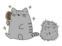 換毛期で毛が抜け終えた猫のイラスト