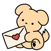 手紙を持つ犬のイラスト