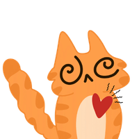 緊張する猫のイラスト